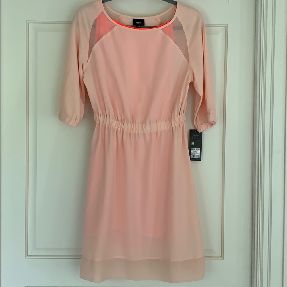 Mossimo Peach Sheath 3/4 Sleeve Dress (M) BNWT